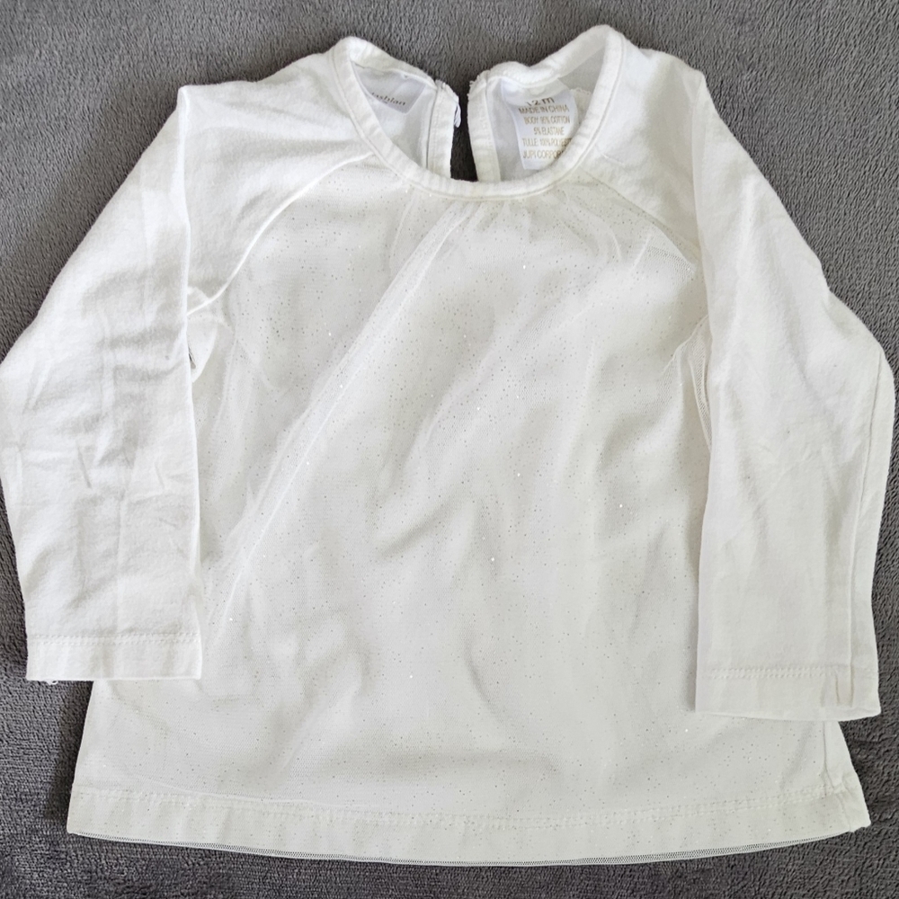 KARDASHIAN KIDS - WHITE&GOLD SPARKLE TOP - 12M